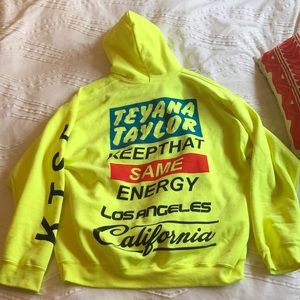 K.T.S.E. Teyana Taylor fluorescent green hoodie
